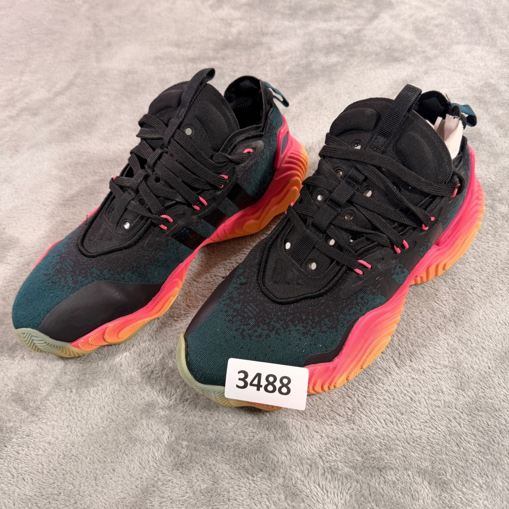 Adidas Trae‎ Young 3 Kids Size 6 Black Pink Orange IG0679 Basketball Shoes